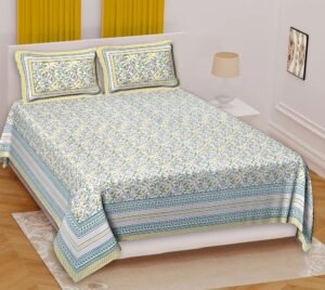 Jaipuri Printed Cotton Double Bedsheet ? King Size, Soft, Breathable, Durable, Handcrafted Indian Bedding