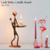 Decorative Metal Lady Baby Candle Holder | Artistic Tealight Holder for Table & Living Room Decor