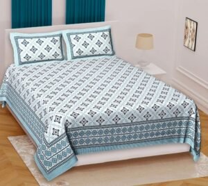 Premium Cotton Printed Double Bedsheet ? Soft & Breathable Floral Design ? Lightweight King/Queen Bed Sheet for Home, Bedroom Decor