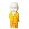 Meditating Buddha Monk Statue Decorative Baby Monk Doll Showpiece for Home Decor and Office (10 x 10 x 25 Centimeters) (Yellow)