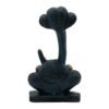 Abstract Long Trunk Ganesha Idol Matte Black Ganpati Statue with Damru for Home Decor, Office Desk & Gift 6 Inch Modern Polyresin Showpiece