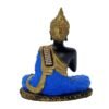 Thai Buddha Statue with Crystal Accents, Black and Blue, 7.5 x 6 inch, Meditation Decor