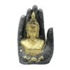 4-2-1.jpg Abhaya Mudra Resin Statue, Fearless Protection Decor for Living Room, Meditation Space & Altar, Black & Gold Buddha Hand Ornament