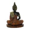 Samadhi Buddha Decorative Buddha Statue, Black and Orange with Jewelled Robe, 7.5 inch Height
