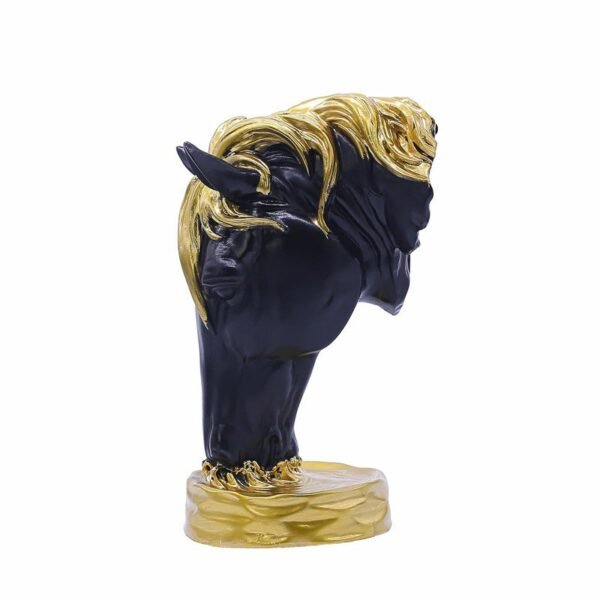 Elegant Black and Gold Horse Sculpture for Home Decor - Luxurious Art Piece