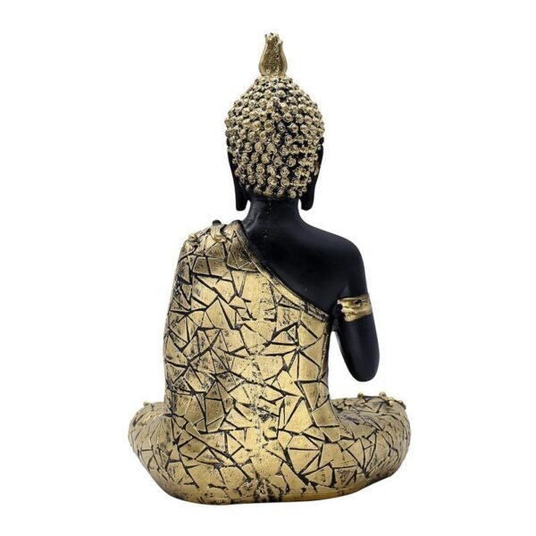 Decorative Buddha Statue, Black and Gold Mosaic Design | Buddha Idols for Home Decor, 26.7 cm x 17.8 cm