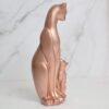 Rose Gold Cat Statue - Elegant Mother and Kitten Sculpture for Home Decor
