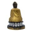 4-24-1.jpg Samadhi Buddha Statue, Black and Gold, 21.6 x 15.2 cm, Silver Lotus Base