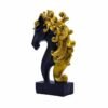 Elegant Black and Gold Horse Statues - Majestic Decorative Accents for Home and Office