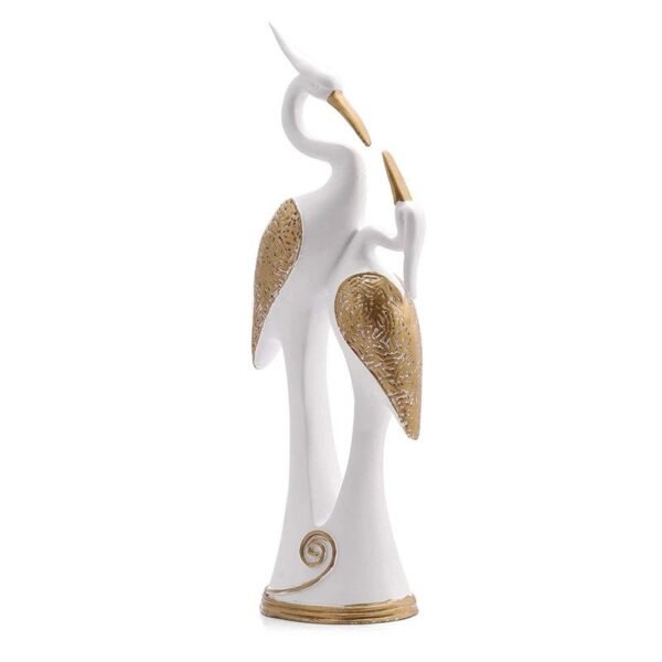 4-34.jpg Elegant White and Gold Crane Statue for Home Decor - Perfect Gift Idea