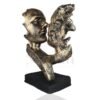 Elegant Kissing Couple Bronze Finish Sculpture - Perfect for Home, Office, or Garden Decoration, Romantic Gift for Loved Ones