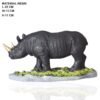 Realistic Black Rhino Figurine with Gold Horn - Wildlife Decor