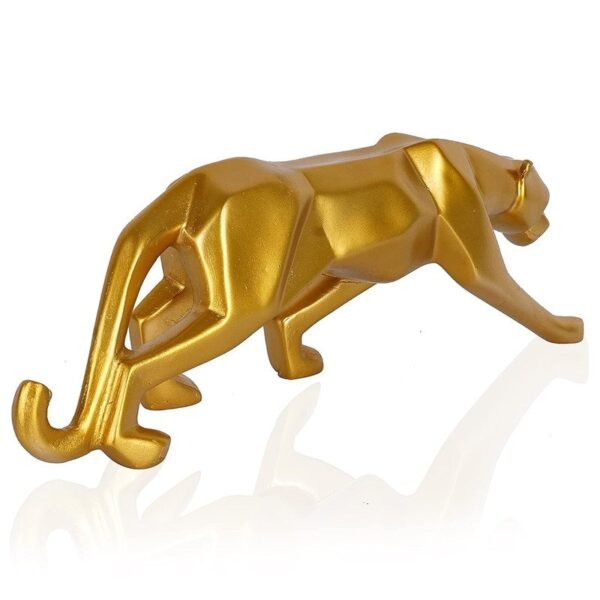 4-4.jpg Modern Gold Panther Sculpture - Sleek Resin Animal Figurine for Home & Office Decor