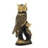 Black & Gold Owl Sculpture - Elegant Home & Office Decor
