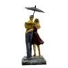 Romantic Couple Under Umbrella Resin Sculpture HandPainted Love Statue, Anniversary & Valentine's Day Gift for Home Decor