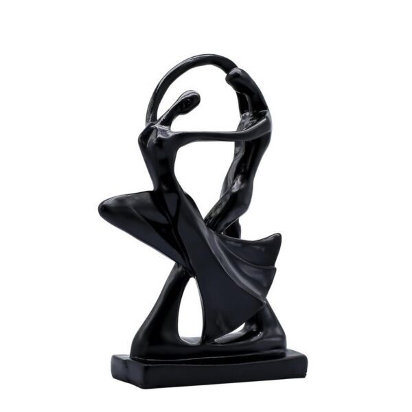 Contemporary Black Resin Couple Figurine Abstract Dance Sculpture for Home & Office, Thoughtful Anniversary or Valentines Gift