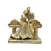 Luxurious Golden Couple Bench Statue - Ideal for Living Room or Office Decoration