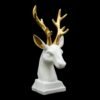 Modern Resin Deer Bust with Gold Antlers - Luxe Tabletop & Wall Accent for Home & Office Decor