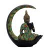 4-7-1.jpg Resin Buddha Hand Statue Black & Gold Abhaya Mudra Sculpture with Seated Buddha, Zen Home decor, Meditation Accent & Spiritual Gift