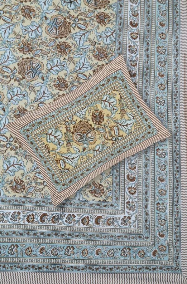 Jaipuri Cotton King Size Bedsheet ? Soft & Breathable Handcrafted Printed Double Bedsheet for Bedroom Decor