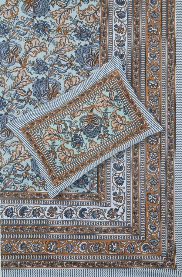 Premium Cotton Double Bedsheet ? Soft, Breathable Hand?Printed Design for Stylish Bedroom Decor