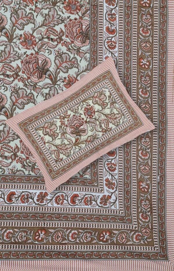 Pure Cotton Double Bedsheet ? Soft Breathable Hand?Printed Design for Bedroom, Traditional Block Print Bed Sheet