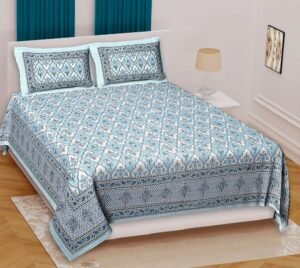 Premium Jaipuri Cotton Double Bedsheet King Size ? Soft, Durable, & Handcrafted Traditional Rajasthani Design