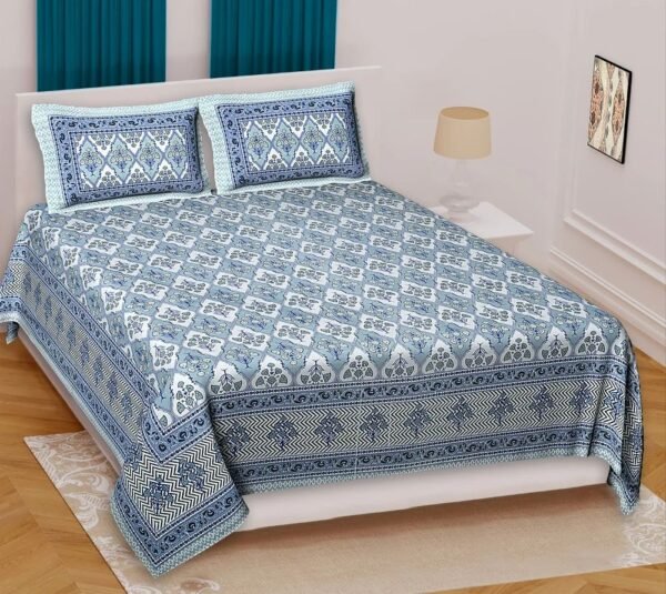 Jaipuri King Size Cotton Bedsheet ? Soft, Durable, Premium Handcrafted Rajasthani Print for Bedroom Decor