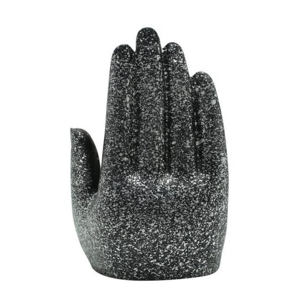 5-1-1.jpg Abhaya Mudra Resin Statue, Fearless Protection Decor for Living Room, Meditation Space & Altar, Black & Gold Buddha Hand Ornament