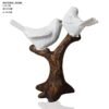 White Resin Birds Perched on Branch Sculpture - Nature Lover Gift, Shelf Decor