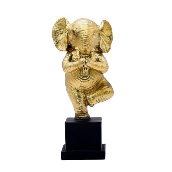 5-14.jpg Golden Yoga Elephant Figurine - Meditative Elephant Statue for Home Decor