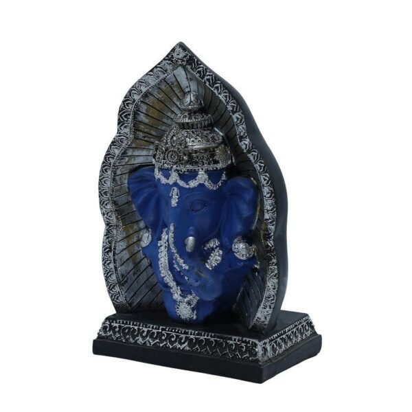 Decorative Ganesha Statue - Blue & Silver - Handcrafted - Home & Office Decor - Ganesh Chaturthi Gift