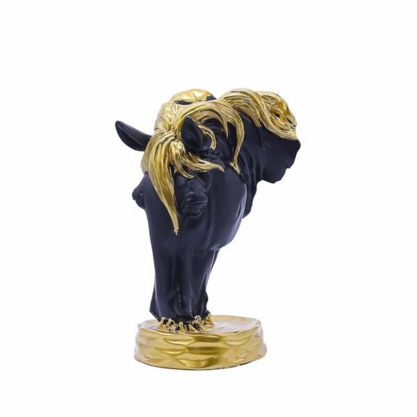 Elegant Black and Gold Horse Sculpture for Home Decor - Luxurious Art Piece