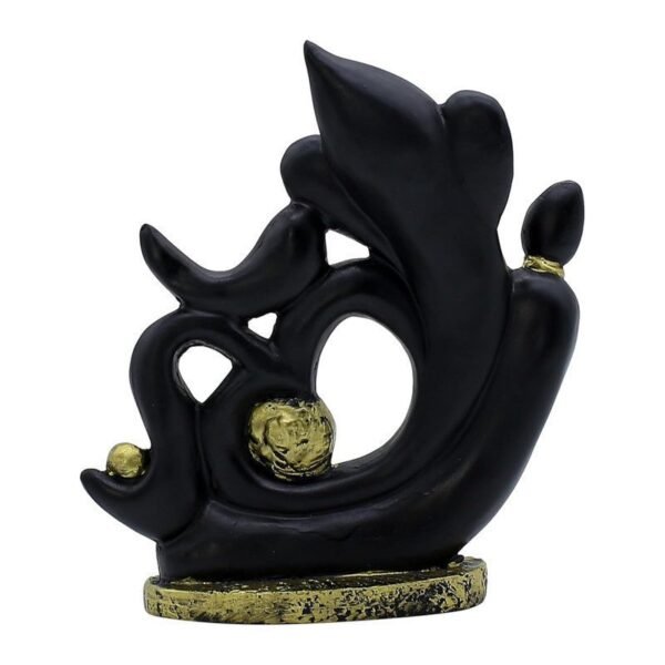5-20-2.jpg Black & Gold Resin LordGanesha Statue with OM Script Decorative Puja Room & Home Temple Idol, Spiritual Showpiece for Diwali, Ganesh Chaturthi & Good Luck Gift