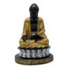 5-21-1.jpg Samadhi Buddha Statue, Black and Gold, 21.6 x 15.2 cm, Silver Lotus Base