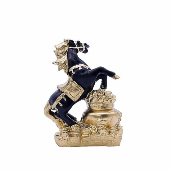 5-26.jpg Elegant Black and Gold Horse Statue - Luxurious Decor for Home & Office