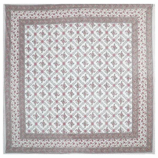 Jaipuri Cotton Double / King Size Bedsheet ? 100% Pure Cotton, Traditional Rajasthani Block Print Floral Design