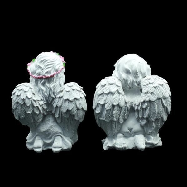 5-30-1.jpg Decorative Angel Figurines Set of 2, White Praying Angels with Wings, 6 Inch Height, Garden Home Decor