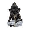 5-33-1.jpg Lord Ganesha Idol for Home Decor | Black & Silver Meditating Ganpati Statue | Polyresin Ganesh Murti for Pooja Room, Office, Car Dashboard & Gift 6 Inch