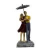 Romantic Couple Under Umbrella Resin Sculpture HandPainted Love Statue, Anniversary & Valentine's Day Gift for Home Decor
