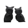 Modern Black Owl Figurine Duo - Gold-Eyed Sculptural Home Decor