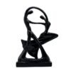 Contemporary Black Resin Couple Figurine Abstract Dance Sculpture for Home & Office, Thoughtful Anniversary or Valentines Gift