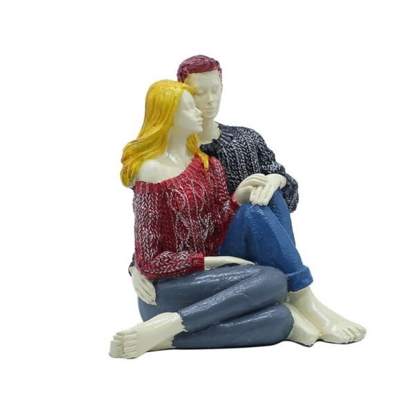 Handmade Resin Couple Sitting Statue - Perfect for Home Decor, Table Centerpiece, or Gift