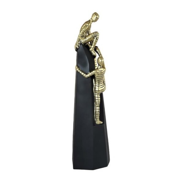 Golden Mummy Statue - Egyptian Mummy Figurine - Black Base - Home Decor