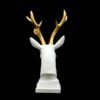 Modern Resin Deer Bust with Gold Antlers - Luxe Tabletop & Wall Accent for Home & Office Decor