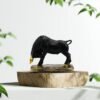 5-8.jpg Black Bull Statue with Golden Accents - Decorative Figurine for Home and Office