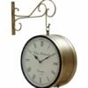 Handcrafted 8 Inch Metal Brass Vintage Clock | Classic Decorative Timepiece for Living Room & Study Table