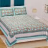 Jaipuri Printed 100% Cotton Double Bedsheet with 2 Pillow Covers ? Ethnic Rajasthani Design, Soft & Breathable Bed Linen
