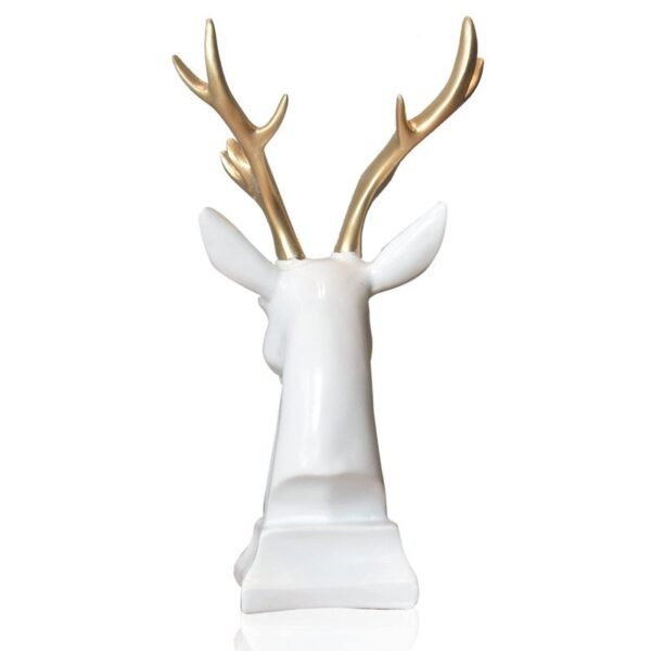 Luxury Resin Deer Bust with Gold Antlers - Modern Animal Decor for Home & Office