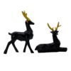 6-14.jpg Elegant Black Deer Statues with Golden Antlers - Perfect Home Decor for Modern Living Spaces